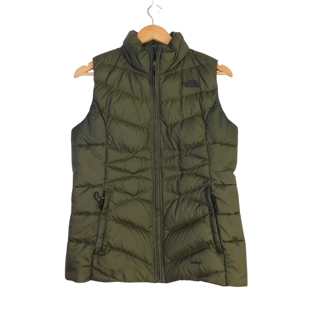 The‎ North Face Aconcagua 550 Down Puffer Vest Olive Green Womens Small